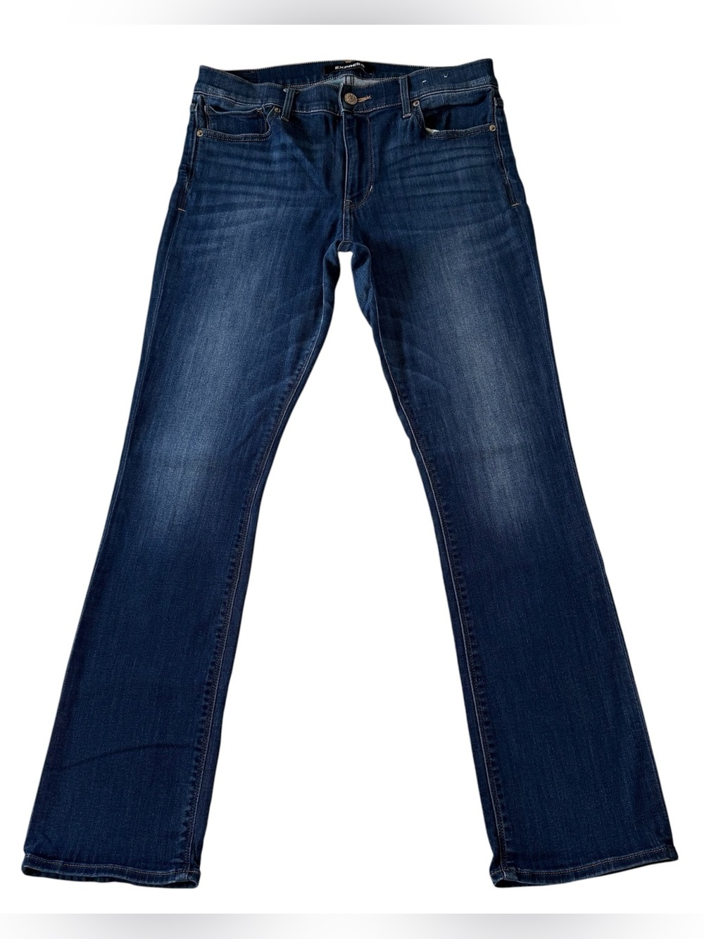 Express Stretch Barely Boot Mid Rise Y2K Jeans Women’s Size 12R Dark Wash
